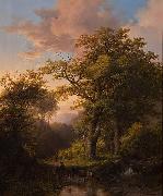 Johann Bernhard Klombeck A Forest Scene oil painting reproduction